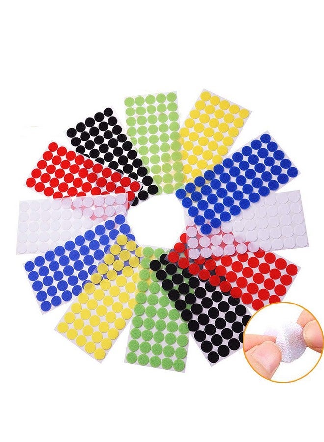 Vkey Colorful Hook And Loop Self Adhesive Fastener Dots Coins Sticky Back Heavy Duty Circles Best For Home Office Classroom And Crafts 6 Colors (1.5Cm/216 Pairs) - Image 1