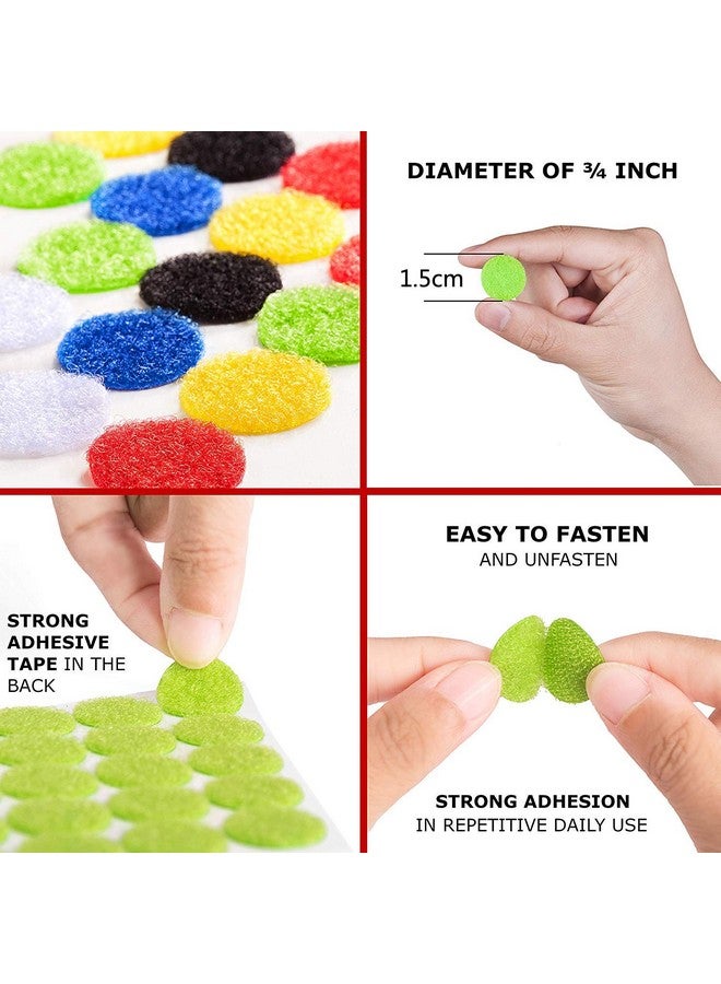 Vkey Colorful Hook And Loop Self Adhesive Fastener Dots Coins Sticky Back Heavy Duty Circles Best For Home Office Classroom And Crafts 6 Colors (1.5Cm/216 Pairs) - Image 4