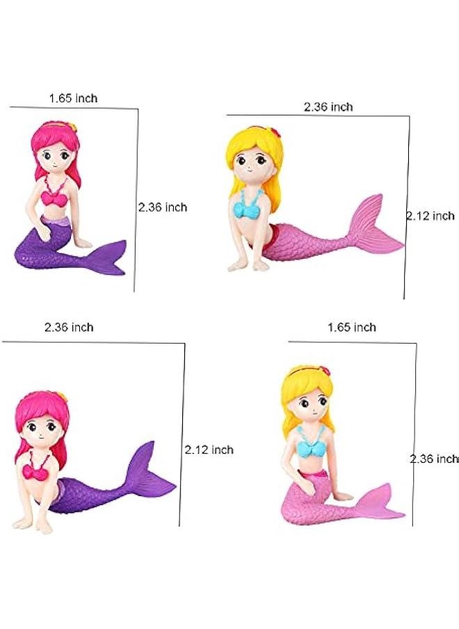 Generic - 4pcs Mermaid Cake Topper, Birthday Cake Decoration, Mermaid Doll Toy Cake Topper Figures Birthday Cake Decoration Wedding Party Supplies Micro Landscape Decor - Image 1