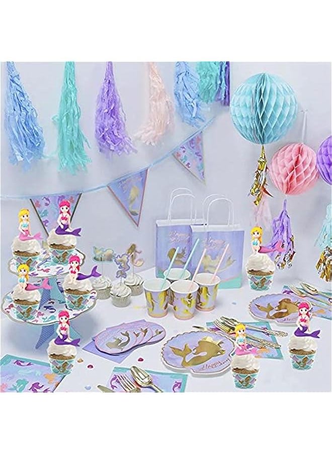 Generic - 4pcs Mermaid Cake Topper, Birthday Cake Decoration, Mermaid Doll Toy Cake Topper Figures Birthday Cake Decoration Wedding Party Supplies Micro Landscape Decor - Image 1