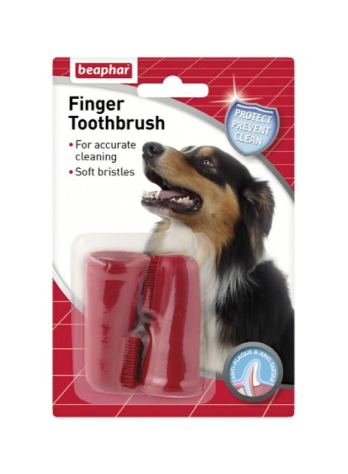 بيفار فرشاة أسنان الأصابع للكلاب - قطعتين