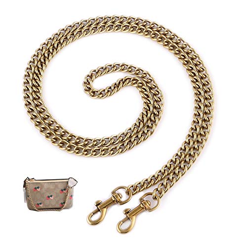 OAikor Iron Flat Antique Bag Chain Strap for Replacement Purse Shoulder Handbag Straps, Gold Purse Chain Belt Compatible with Coach Nolita 19 Tabby Bag Extender Chain(51" 130cm/Antique Gold) - Image 1