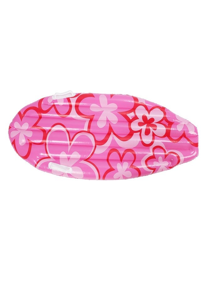 CHEOTIME Inflatable Surfboard Raft, 43x16 Portable Pink Flower Pattern PVC Pool Float for for Pool Party Summer Water Fun - Image 1