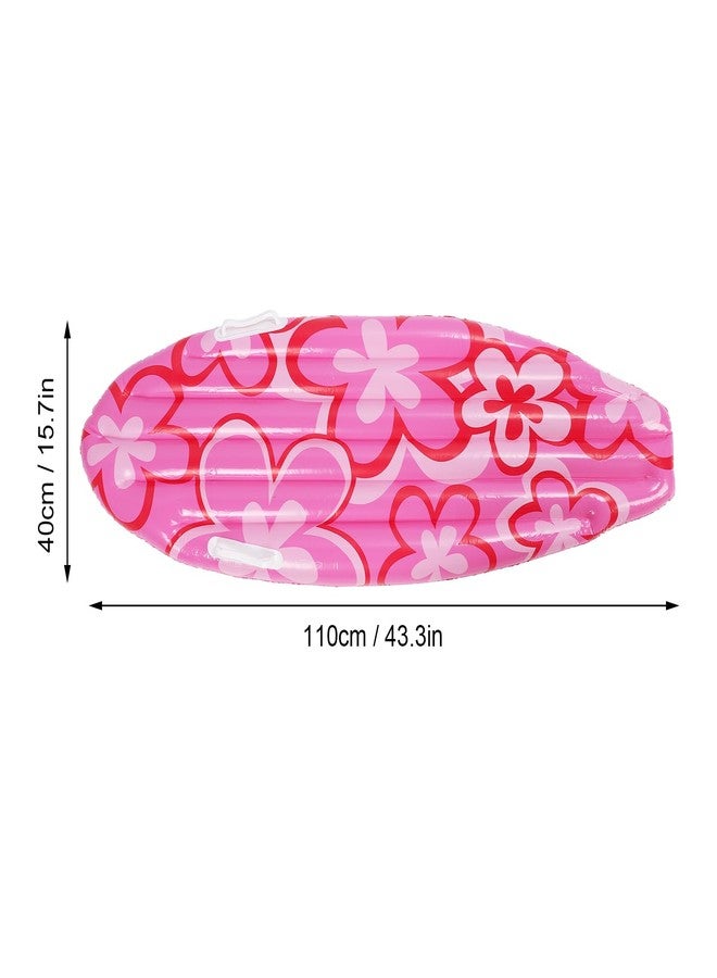 CHEOTIME Inflatable Surfboard Raft, 43x16 Portable Pink Flower Pattern PVC Pool Float for for Pool Party Summer Water Fun - Image 2