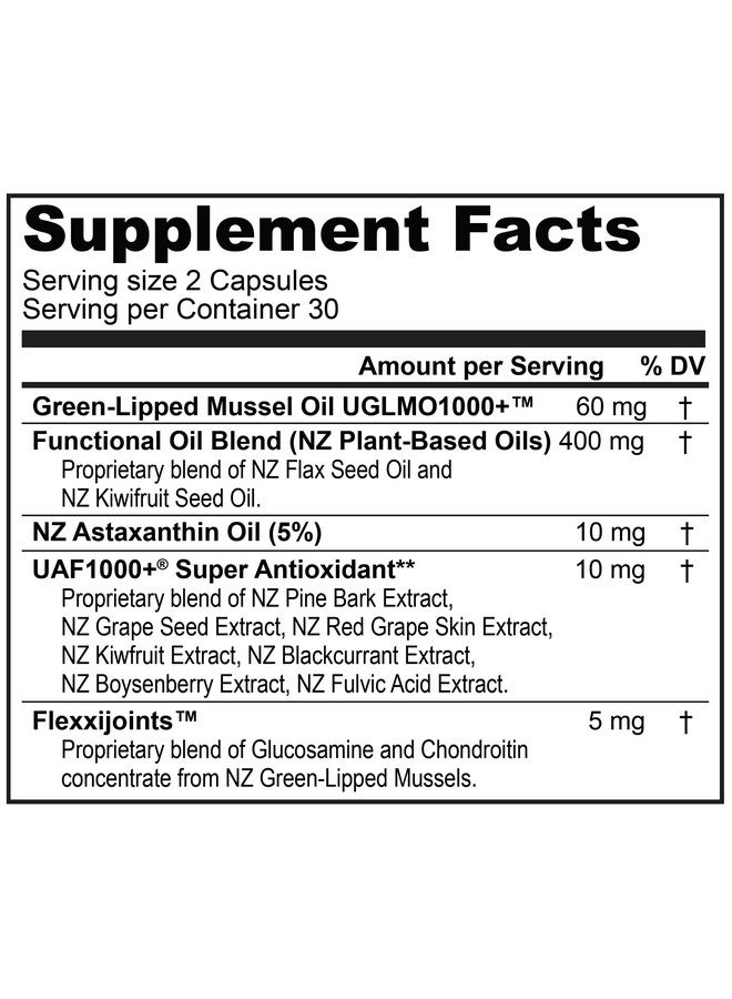 TURNER Omega-3 New Zealand Green Lipped Mussel Oil, 53x Higher Potency with UAF1000+ Super Antioxidant for Superior Joint Comfort & Mobility, No Fishy Aftertaste, 1 Bottle, 60 Softgels - Image 2