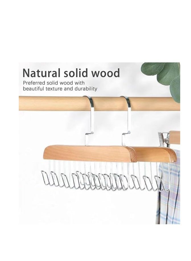 Wooden Belt Hangers Wooden Belt Hangers for Ties, 8 Adjustable Hooks for Hanging Underwear, Belts, Scarves, Ties, Foldable Hooks for Closet Organization for Men and Women (1)  - Image 3