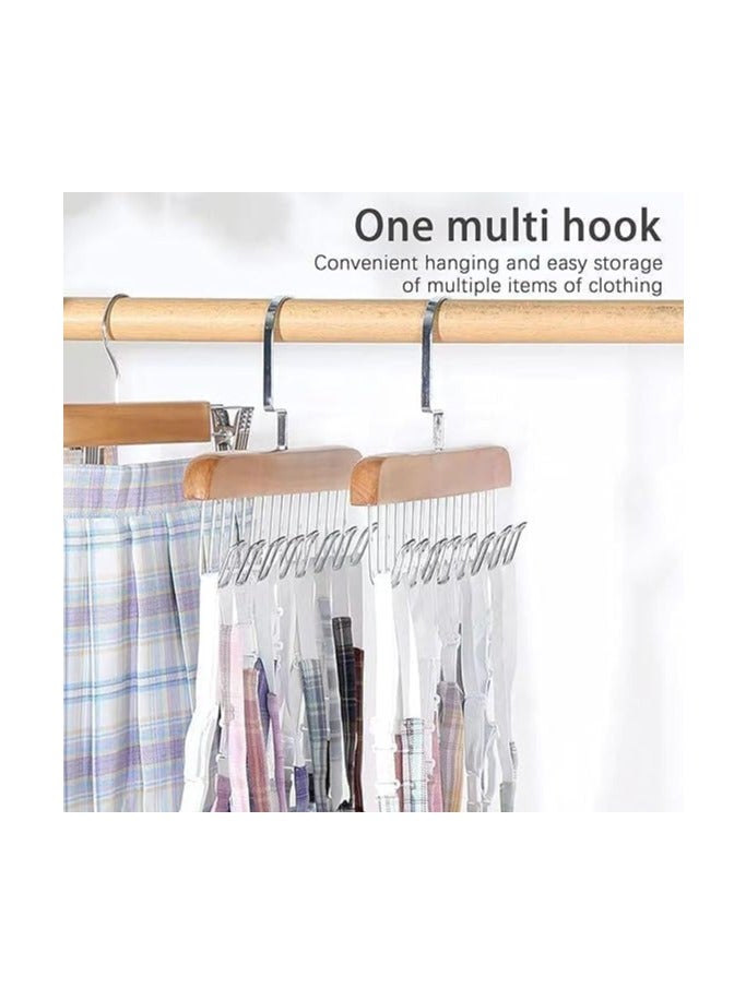 Wooden Belt Hangers Wooden Belt Hangers for Ties, 8 Adjustable Hooks for Hanging Underwear, Belts, Scarves, Ties, Foldable Hooks for Closet Organization for Men and Women (1)  - Image 5