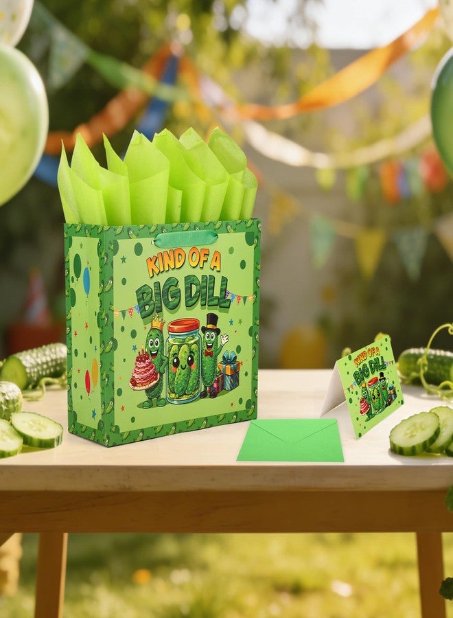 Fukaisu Pickle Gift Bag, Funny Pickle Gift Bag with Tissue Papers Message Card and Envelope Cute Cucumber Theme Party Favors Suitable for Birthday Party Supplies - Image 5