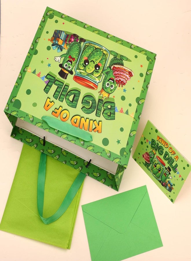 Fukaisu Pickle Gift Bag, Funny Pickle Gift Bag with Tissue Papers Message Card and Envelope Cute Cucumber Theme Party Favors Suitable for Birthday Party Supplies - Image 4