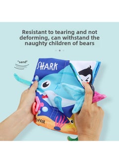 Generic Baby's Cloth Book Toy 0-3 Years Old Baby's Three-Dimensional Animal Tail Cloth Book Tear Not Rot Early Teaching Hot Sale-Color:Ocean Theme -4 Pages And 8 Sides  - Image 3