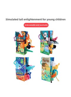 Generic Baby's Cloth Book Toy 0-3 Years Old Baby's Three-Dimensional Animal Tail Cloth Book Tear Not Rot Early Teaching Hot Sale-Color:Ocean Theme -4 Pages And 8 Sides  - Image 2
