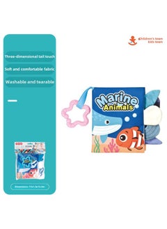 Generic Baby's Cloth Book Toy 0-3 Years Old Baby's Three-Dimensional Animal Tail Cloth Book Tear Not Rot Early Teaching Hot Sale-Color:Ocean Theme -4 Pages And 8 Sides  - Image 1