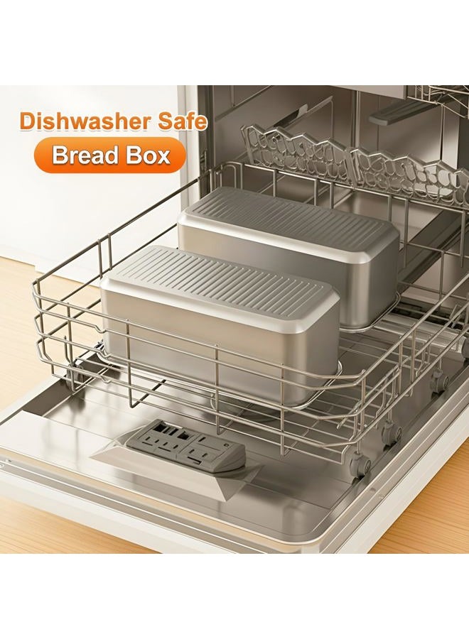 ANYPROLUS Bread Box Stainless Steel Bread Storage for Homemade Bread, Dishwasher Safe Bread Containers Storage Airtight Loaf, Airtight Bread Storage Container with Lid and Handle - Image 2