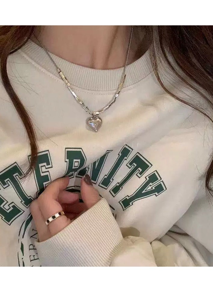 Goolsky Minimalist 3D Heart Cube Necklace – Tarnish-Resistant Titanium Steel | Trendy Streetwear Chain for Women - Image 2