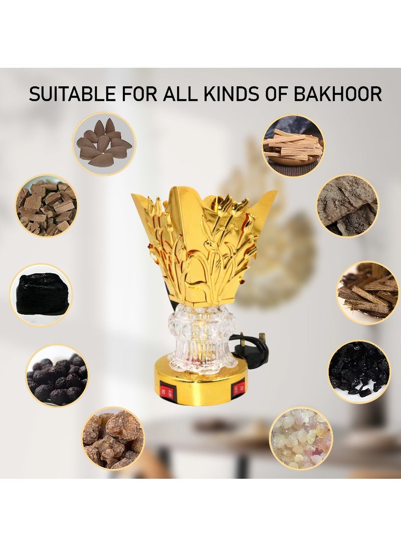 بخور بوسيدين مبخرة كهربائية بخور بوسيدن - قاعدة كريستال زهرية مع مفتاح تحكم مزدوج - مبخرة أنيقة للاستخدام في المنزل والمكتب والهدايا - Image 3