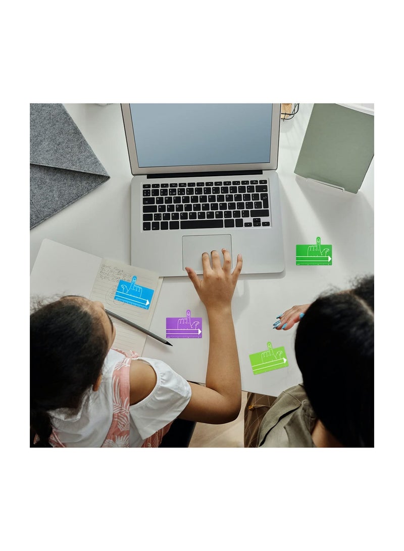 SYOSI فصلات أصابع الأطفال مع شرائط القراءة الموجهة، فاصلات أصابع ملونة، أوراق كتابة لمساعد القراءة، أداة كتابة لفصل الكتابة للأطفال، لوازم للمنزل والمدرسة والفصول الدراسية، بـ 8 ألوان (24 قطعة) - Image 3