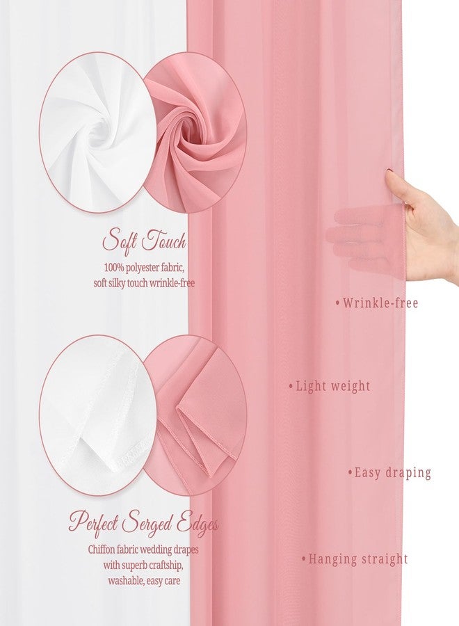 Showgeous قماش تزيين قوس الزفاف، لوحتان 28 بوصة × 20 قدم بلون الورد الغامق والكريم لتزيين قوس الزفاف لحفل الزفاف قماش شيفون لتزيين القوس زينة قوس الزفاف لاستقبال خلفيات شفافة ستائر - Image 3