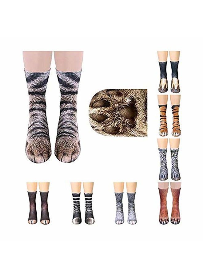 FreeNFond Funny Animal Paw Socks Gag Gifts for White Elephant Gift Exchange, Orange Cat, One Size - Image 2