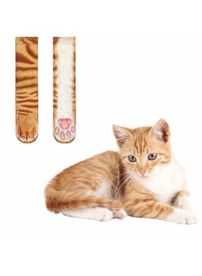 FreeNFond Funny Animal Paw Socks Gag Gifts for White Elephant Gift Exchange, Orange Cat, One Size - Image 4