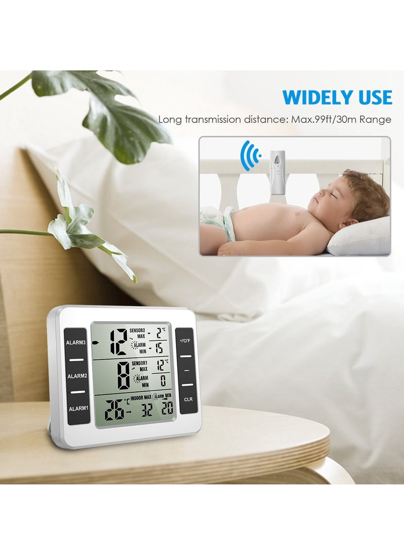 KASTWAVE Refrigerator Thermometer, Wireless Indoor Outdoor Freezer Thermometer, Sensor Temperature Monitor with Audible Alarm Temperature Gauge for Kitchen, Freezer, Home - Image 5