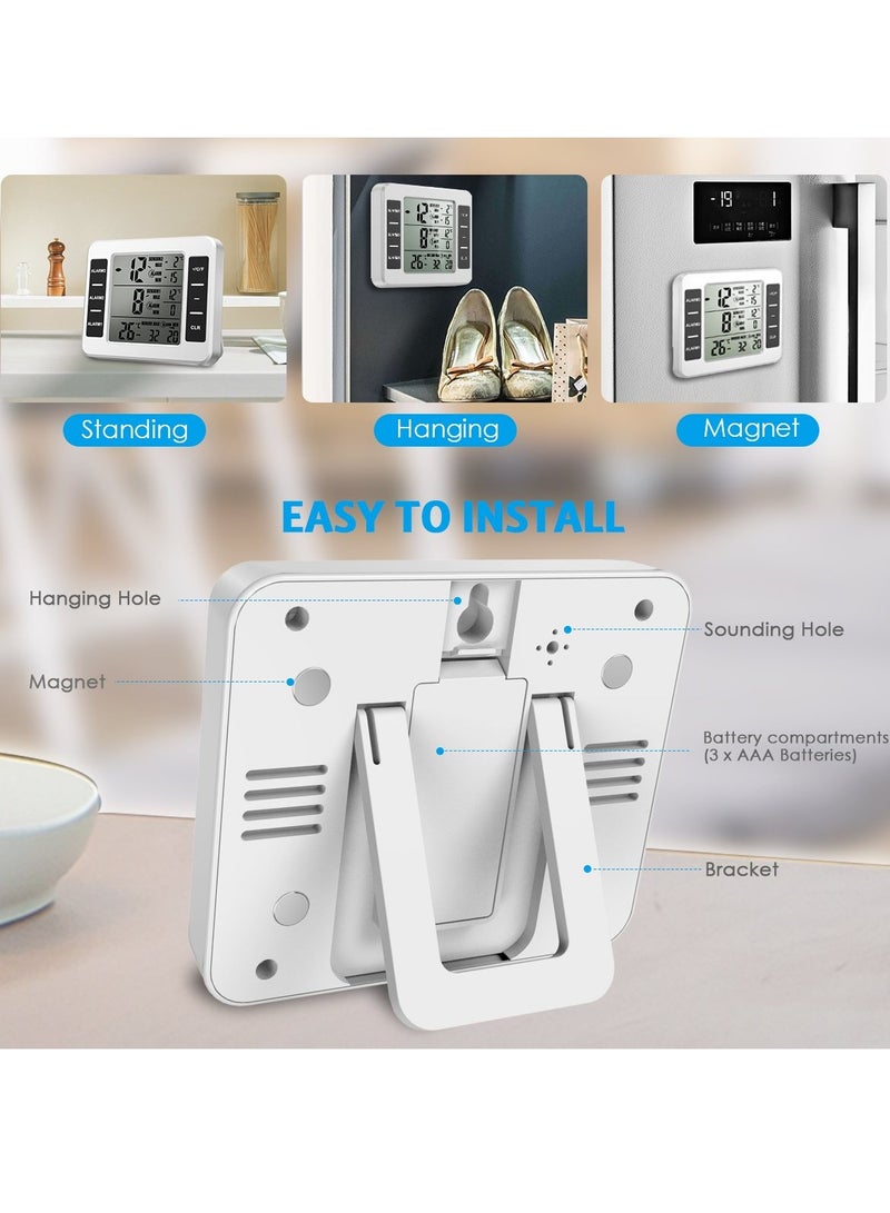 KASTWAVE Refrigerator Thermometer, Wireless Indoor Outdoor Freezer Thermometer, Sensor Temperature Monitor with Audible Alarm Temperature Gauge for Kitchen, Freezer, Home - Image 4