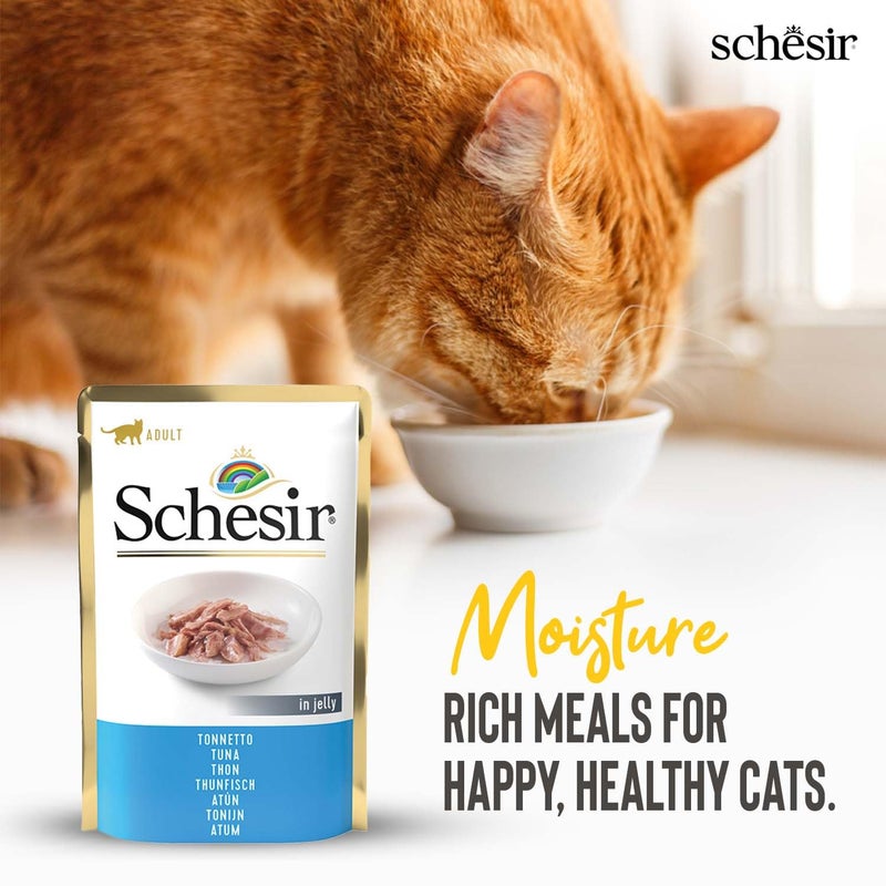 Schesir Wet Cat Food,Tuna in Jelly, Natural & High-Protein Recipe, Omega-Rich, Gentle on Digestion, Ideal for Adult Cats, No Preservatives or Additives,85g x 6 Pack - Image 2