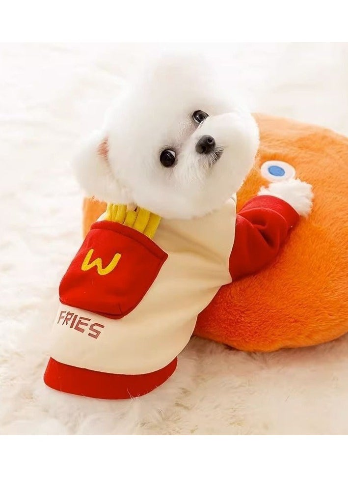 Generic - Dog Halloween Costume Cotton French Fries Cosplay Clothes for Pets Hoodie Pet Shirt Boy Coat for Small Dogs Dog Cute T-Shirt Cat Girl Outfits Puppy Fall Sweaters Winter Costumes - Image 1