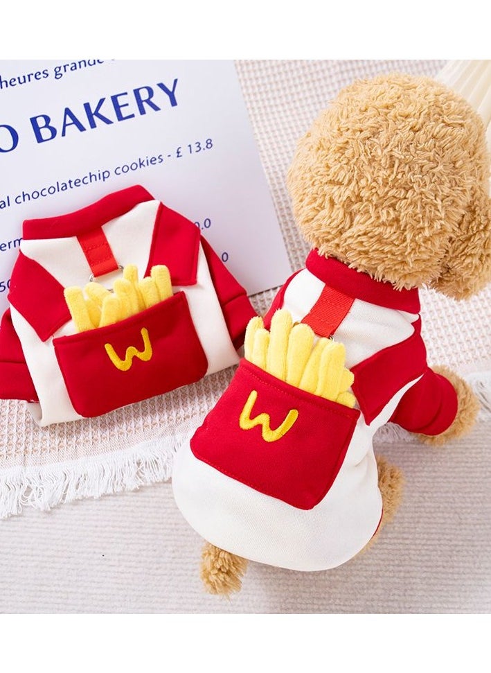Generic - Dog Halloween Costume Cotton French Fries Cosplay Clothes for Pets Hoodie Pet Shirt Boy Coat for Small Dogs Dog Cute T-Shirt Cat Girl Outfits Puppy Fall Sweaters Winter Costumes - Image 1