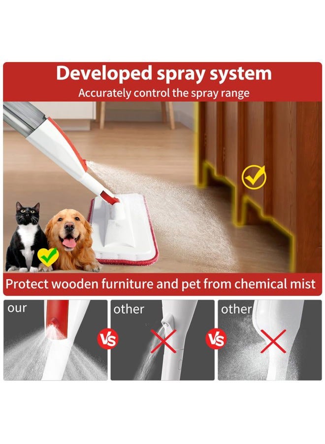 Panda Grip Mops for Floor Cleaning Wet Spray Mop with 14 oz Refillable Bottle and 3 Washable Microfiber Pads Home or Commercial Use Dry Wet Flat Mop for Hardwood Laminate Wood Ceramic  - Image 2