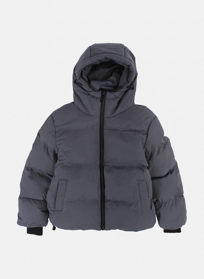 بمبيلو جاكيت أولاد مضاد للماء برأس – رمادي - Image 1