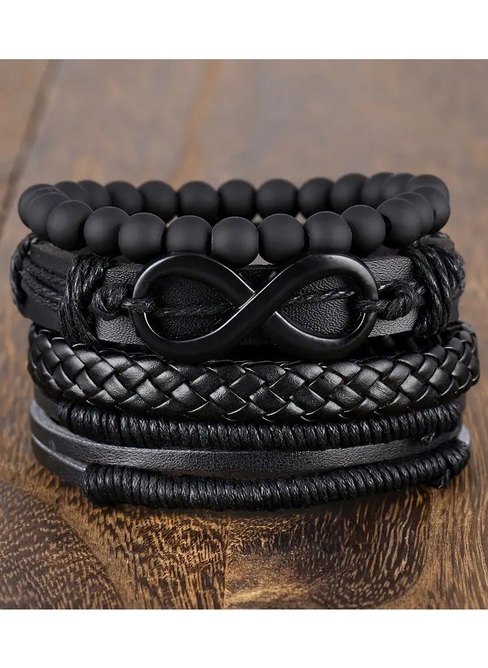 4pcs Möbius Strip Men's PU Leather Bracelets, Beads Multi-Layered Bracelets, Father's Day Gift - pzsku/ZE1E089ECFB71A72034F7Z/45/_/1730539213/b496db74-7bf8-4ea7-9f34-4c596f5409cb