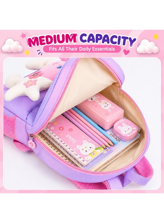 Kidzilla Kids Plush Backpack with Little Pink Deer Design, Purple Cuddly Toy Bag for Toddlers & Preschoolers - Image 4