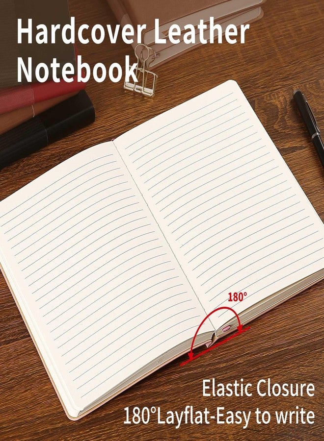 TSFPapier Lined Notebook Journal Notebooks for Work Hardcover Journaling 5.79"x8.27" A5 Leather Journals 216 Pages 100GSM Thick Paper Red - Image 4