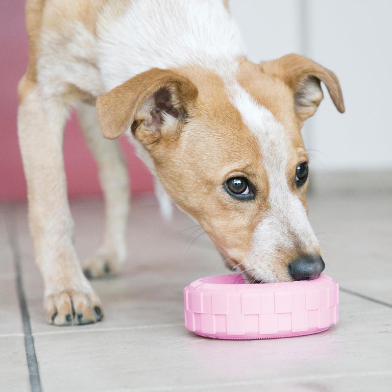 KONG Puppy Tires - Dog Chew Toy for Puppies - Stuffable Dog Toy for Treats & Snacks - Natural Rubber Chew Toy for Teething Puppy - for Small Puppies - Randomly Provided Color - Image 2