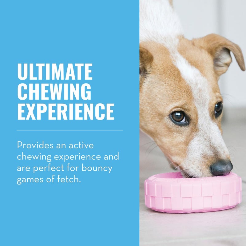 KONG Puppy Tires - Dog Chew Toy for Puppies - Stuffable Dog Toy for Treats & Snacks - Natural Rubber Chew Toy for Teething Puppy - for Small Puppies - Randomly Provided Color - Image 3