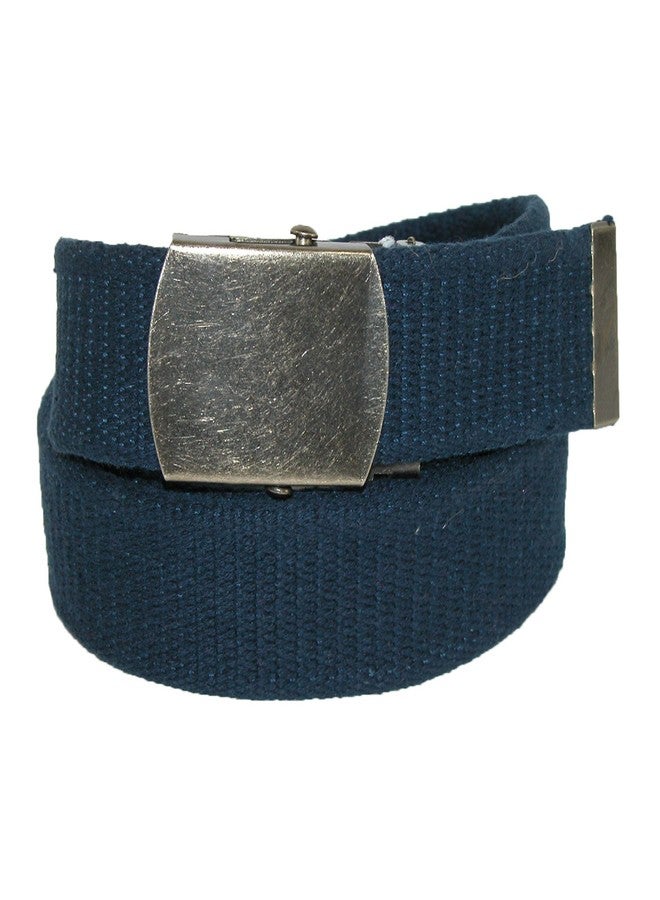 CTM Cotton Web 1.5 Inch Adjustable Military Buckle Belt, Black - Image 3
