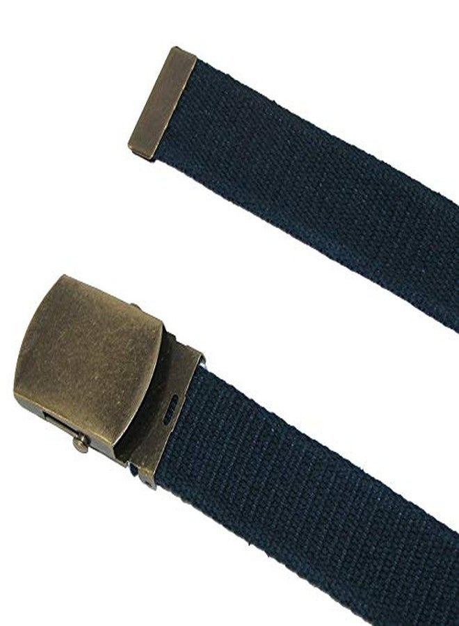 CTM Cotton Web 1.5 Inch Adjustable Military Buckle Belt, Black - Image 2