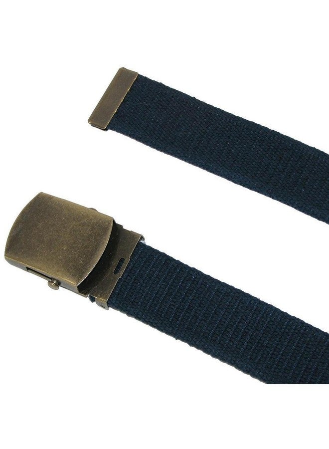 CTM Cotton Web 1.5 Inch Adjustable Military Buckle Belt, Black - Image 5