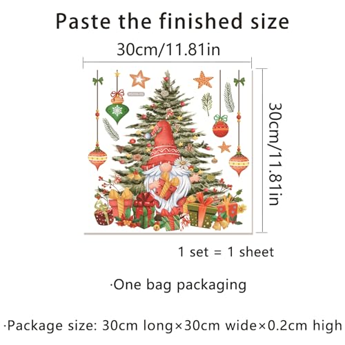 BASEMMAHER 2 Sheets Christmas Toilet Lid Stickers Decals, Christmas Tree Santa Claus Elk Bathroom Toilet Seat Wall Self-Adhesive Stickers for Xmas Home Window Clings Decorations - Image 2