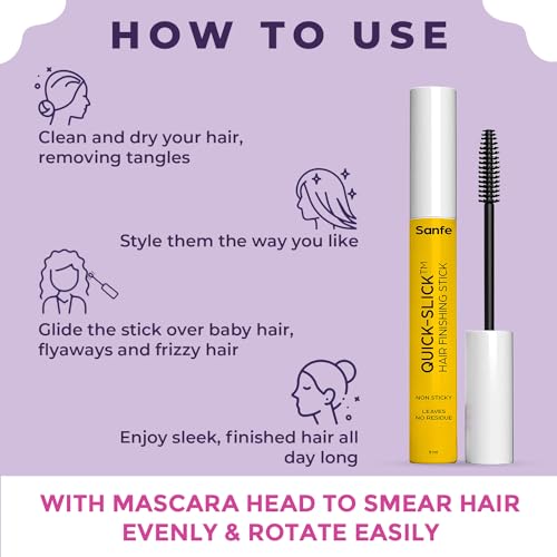 Sanfe Quick Slick Hair Finishing Stick For Women | Anti Flyaway for Smooth, Non-Greasy, and Non-Oily Look | Non-Sticky, Leaves No Residue| For frizzy and baby hair fix 9ml - Image 5