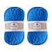 N.C 2 Pcs Crochet Yarn Feels Soft 280 Yards Assorted Colors 4ply Acrylic Yarn for Crochet Hand Knitting Sky Blue - Image 2