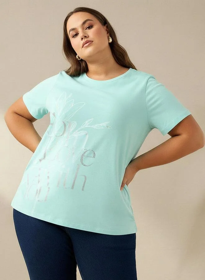 Ulla Popken Ulla Popken Relaxed Fit T shirt with Floral Print