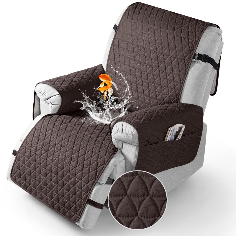 TAOCOCO 100 Waterproof Recliner Cover Recliner Cover with NonSlip Granule Recliner Chair Covers with Elastic Band Recliner Chair Covers for Reclining ChairChocolate Small22