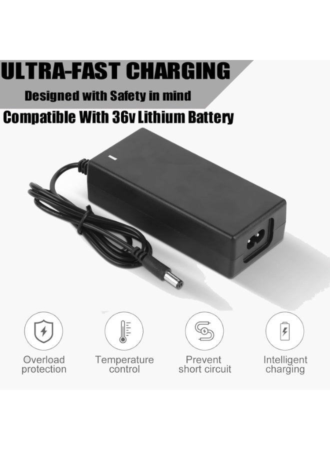 Electric Scooter Charger 42V 2A for 36V Li-ion Battery, Fast Recharge Electric Scooter Charger, Compatible with M365 E-Scooter & E-Bike, Includes 6 Plugs, Mobility Scooter Battery Charger - Image 3