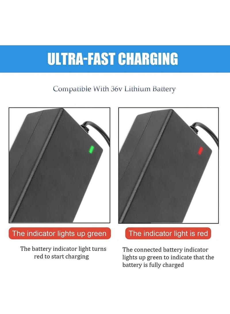 Electric Scooter Charger 42V 2A for 36V Li-ion Battery, Fast Recharge Electric Scooter Charger, Compatible with M365 E-Scooter & E-Bike, Includes 6 Plugs, Mobility Scooter Battery Charger - Image 4