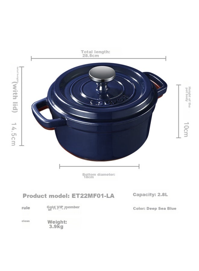Supor Enamel Pot, 22cm Cast Iron Pot, Soup Pot, Stew Pot, Soup Pot, Braising Pot, Multi-capacity, Non-coated, Suitable For Gas And Induction Stoves - Image 5