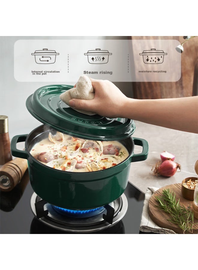 Supor Enamel Pot, 22cm Cast Iron Pot, Soup Pot, Stew Pot, Soup Pot, Braising Pot, Multi-capacity, Non-coated, Suitable For Gas And Induction Stoves - Image 1