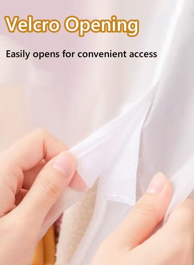 Reelyo 110CM Large Hanging Clothes Storage Cover 1/2 Pack, Semi-Transparent Waterproof Dustproof Wardrobe Dust Cover with Velcro Design, Reusable Cubic Garment Protector Organizer, Portable Breathable Clothes Rack Cover for Dresses Coats Suits, Bedroom Laundry Room Home & Travel Storage, 1/2 Pcs - Image 4