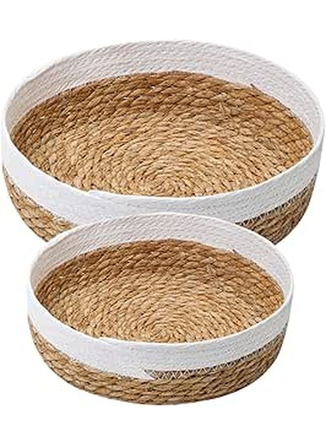 Woven Basket Set Medium And Small Straw Rope Storage For Kitchen Fruit Picnic - Image 1