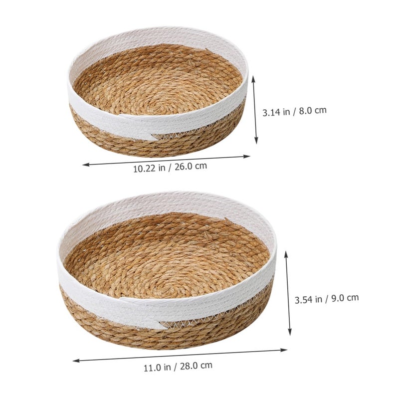 Woven Basket Set Medium And Small Straw Rope Storage For Kitchen Fruit Picnic - Image 3